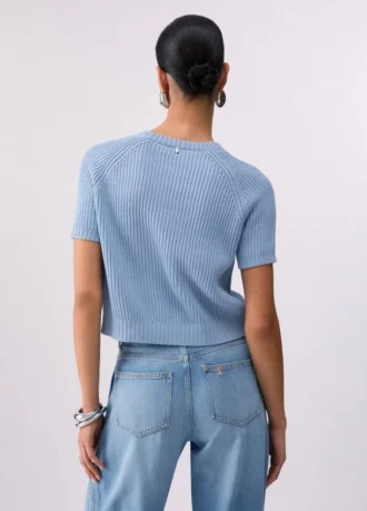 Maglione con ricami in rafia Maglione con ricami in rafia