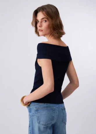 Top in maglia con scollo Bardot Top in maglia con scollo Bardot